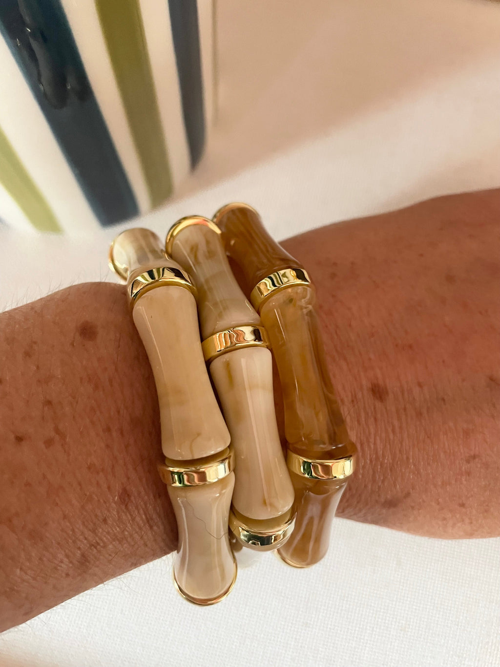 🌞 Bracelet - Turquoise, Marron & Beige 🤎