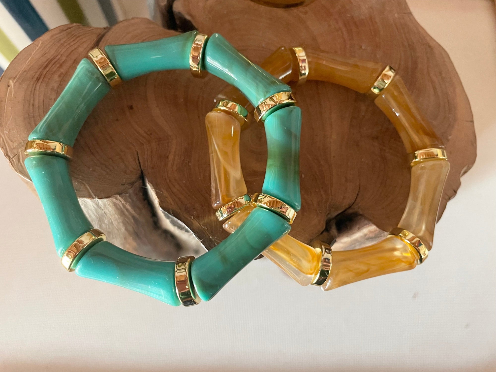 🌞 Bracelet - Turquoise, Marron & Beige 🤎