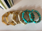 🌞 Bracelet - Turquoise, Marron & Beige 🤎