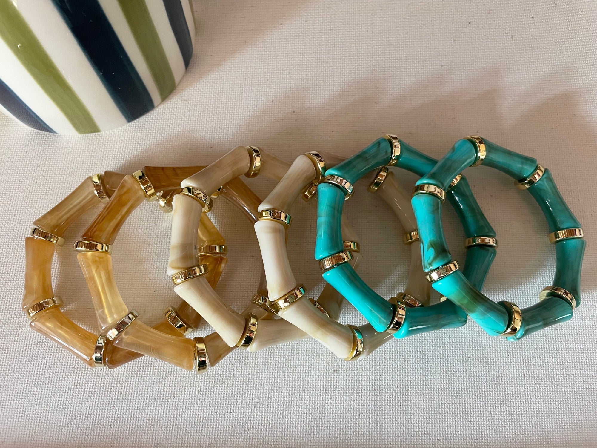 🌞 Bracelet - Turquoise, Marron & Beige 🤎