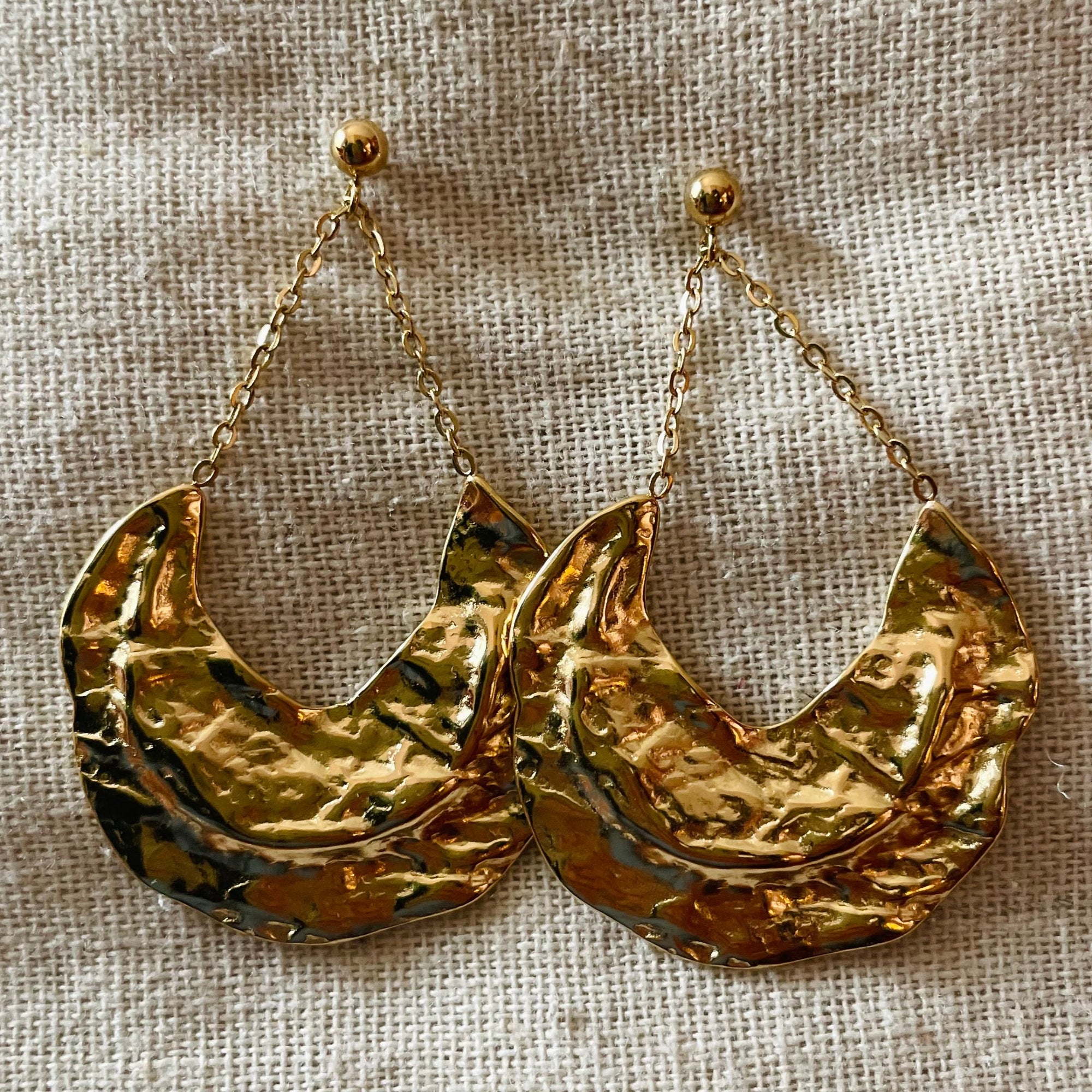 💫 Boucles d’oreilles Martelées Or ✨
