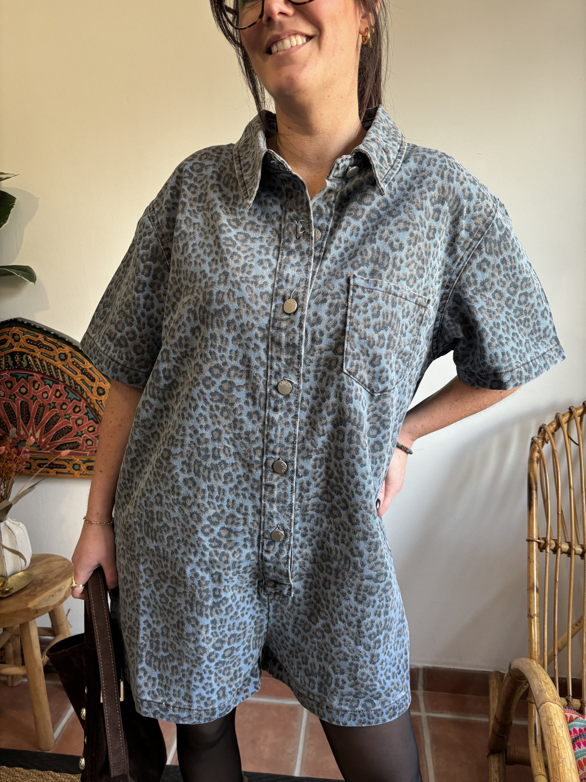 Combinaison Short Léopard