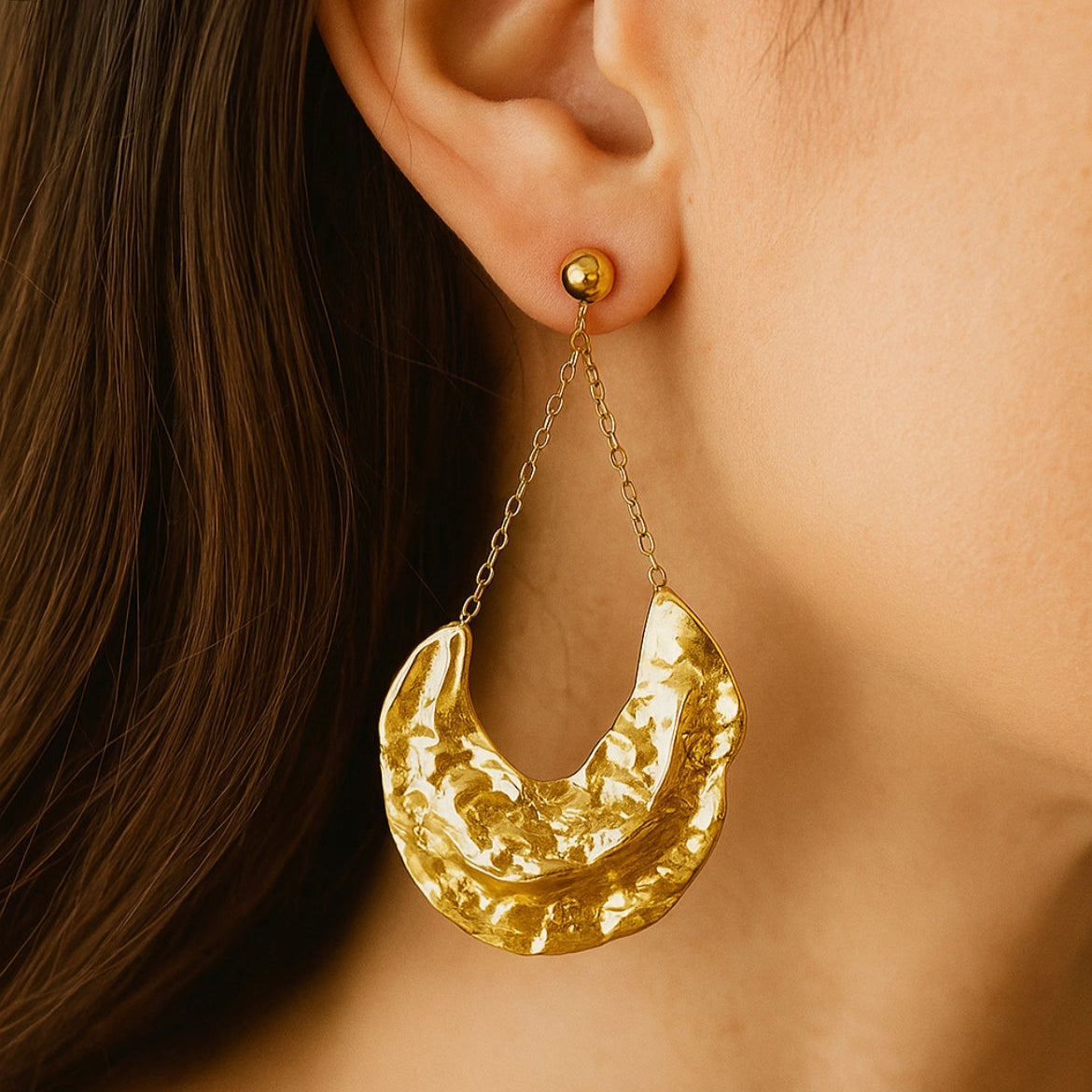 💫 Boucles d’oreilles Martelées Or ✨