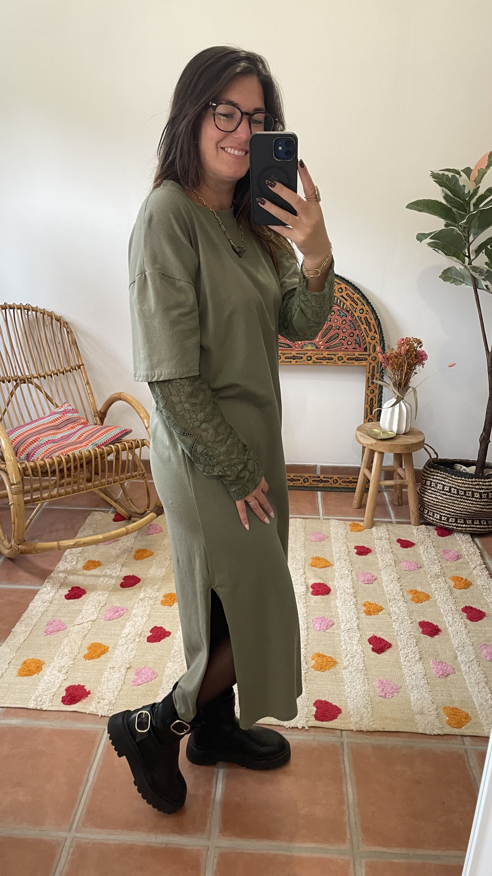 Robe "Léona" - Kaki
