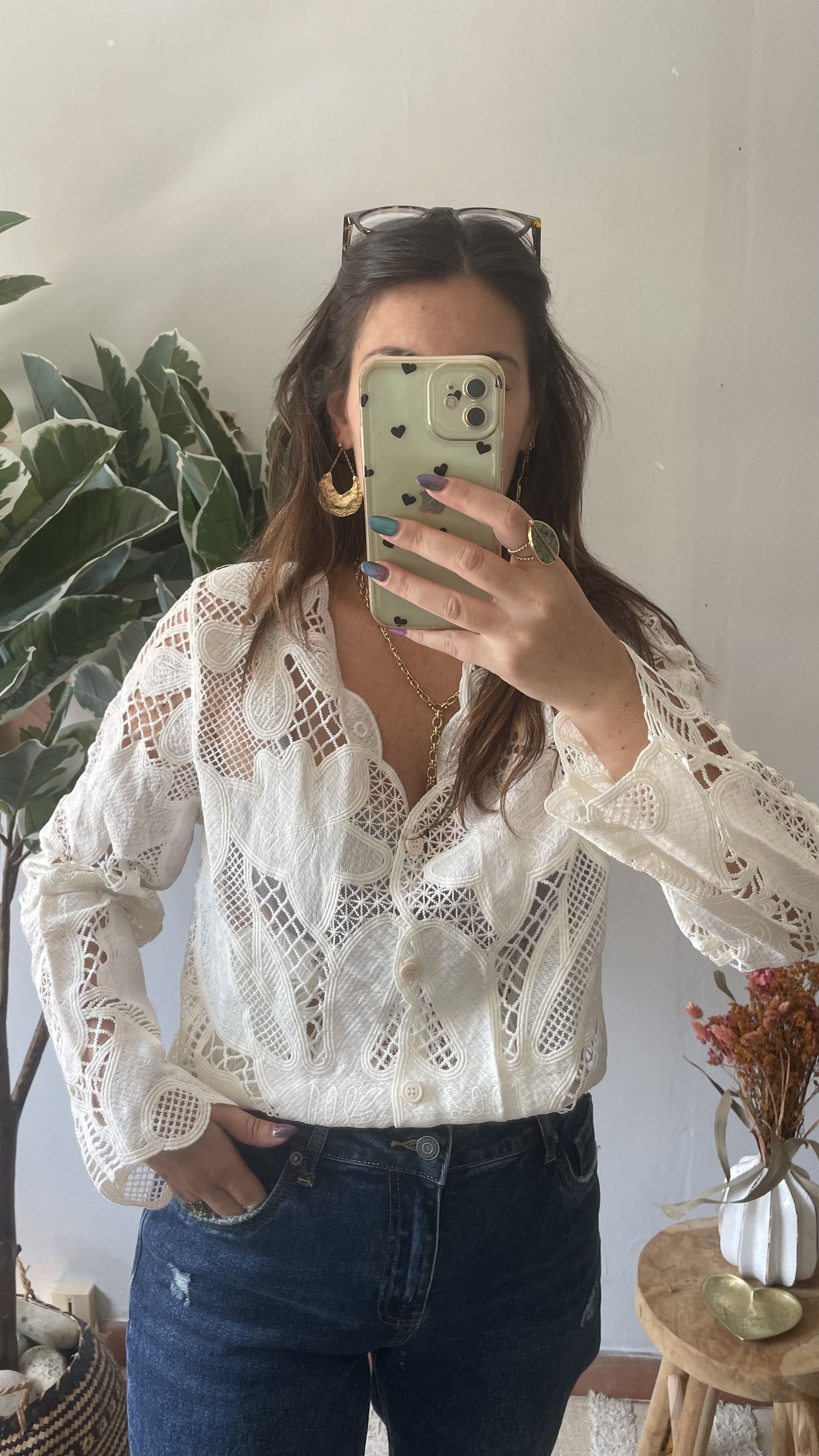 Blouse en Crochet  - Blanche