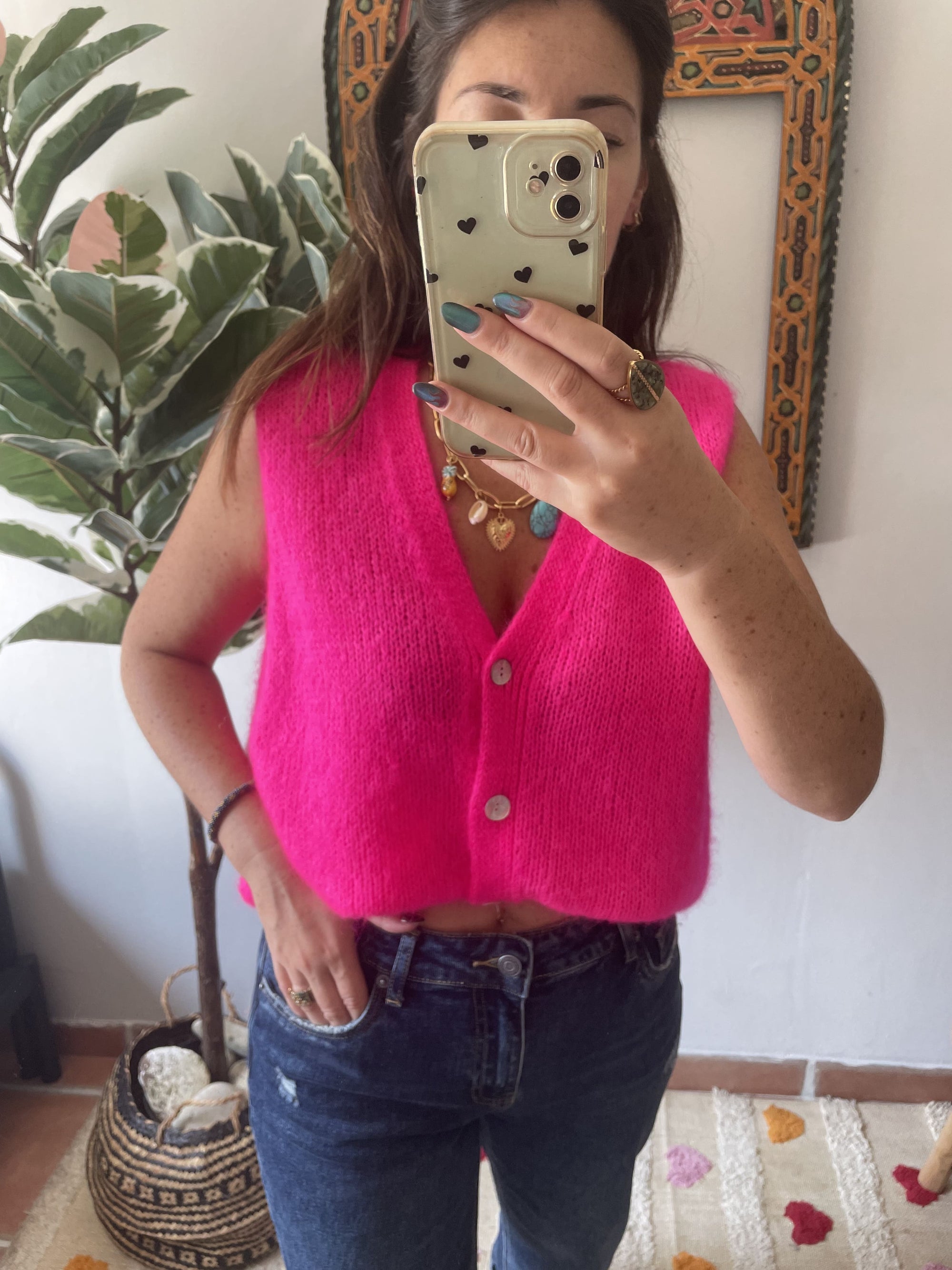 Pull  - Fuchsia en Mohair Doux