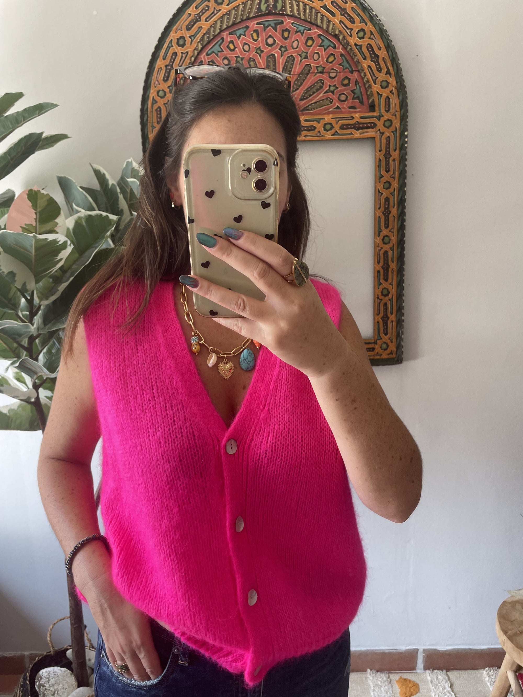 Pull  - Fuchsia en Mohair Doux