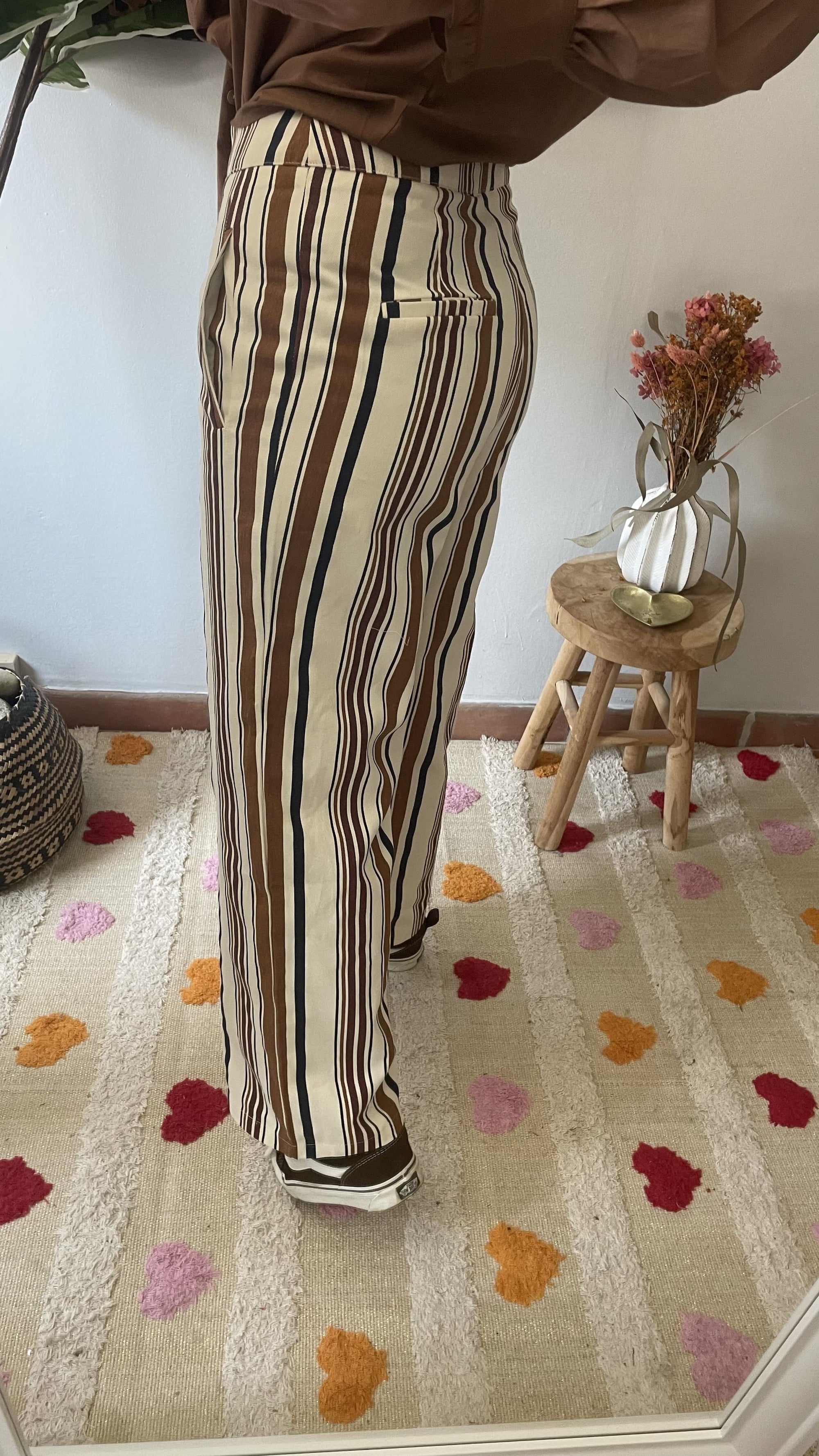 Pantalon à Rayures - Camel