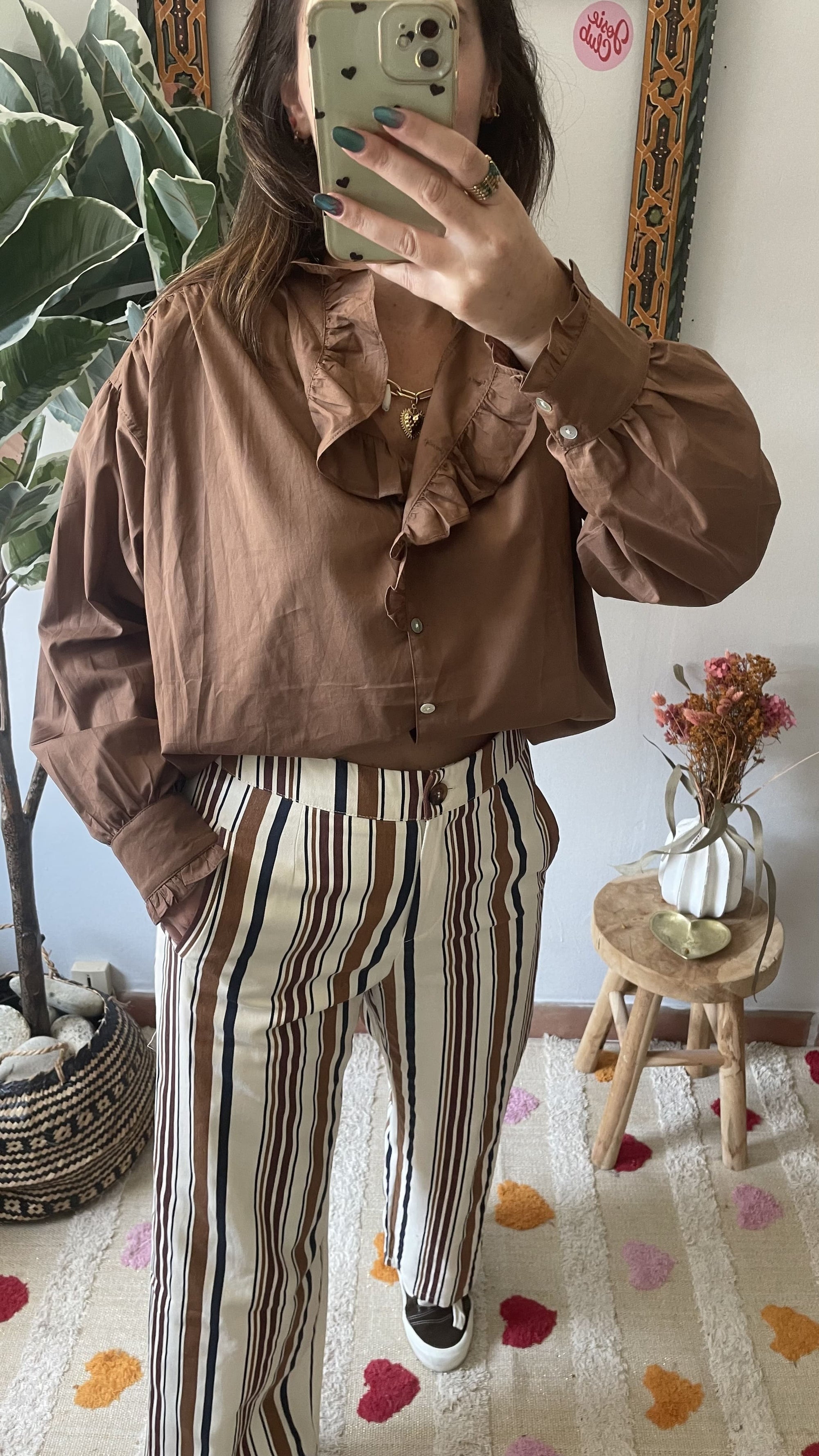 Pantalon à Rayures - Camel