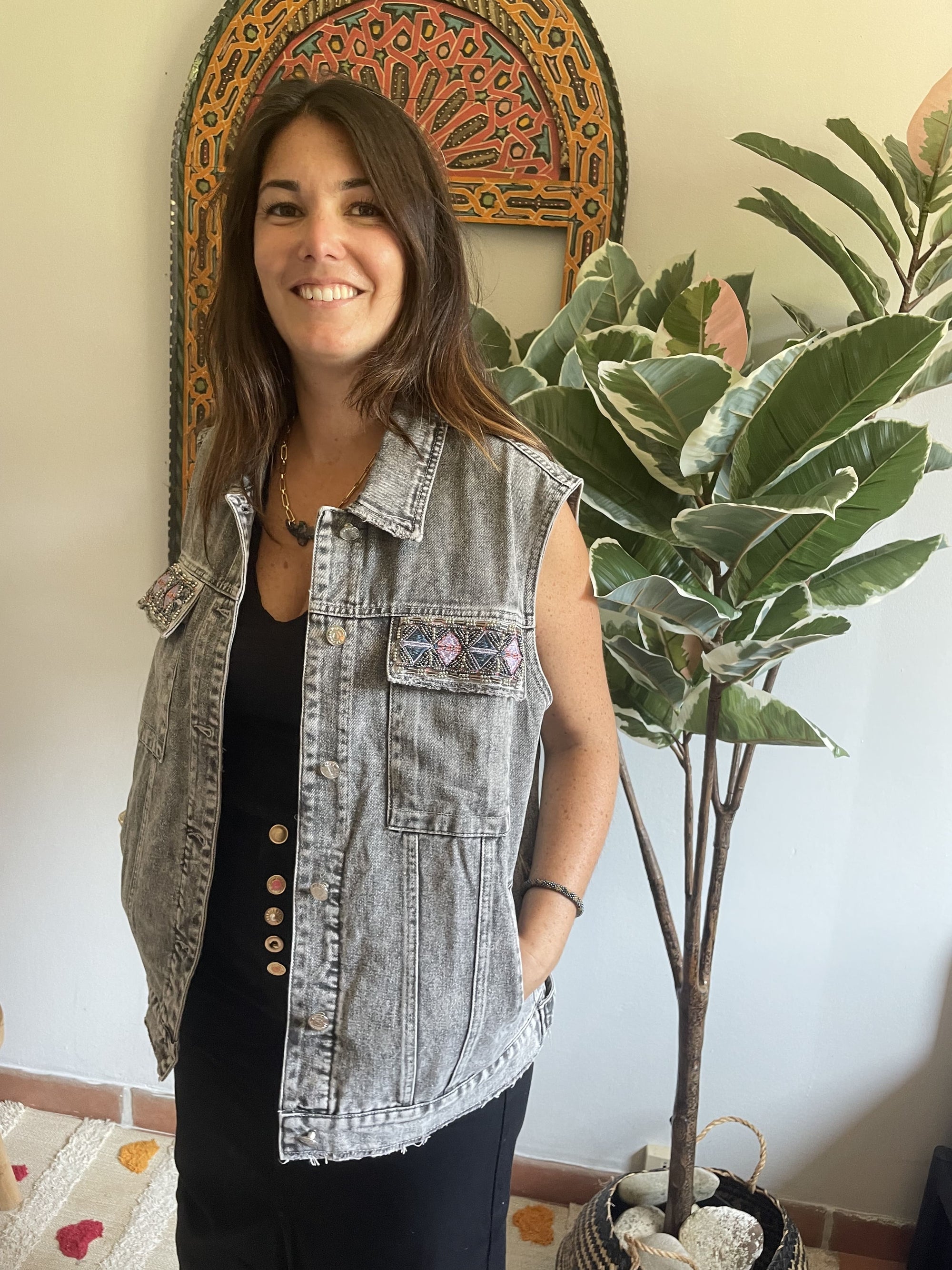 Veste Sans Manche - Denim Délavé