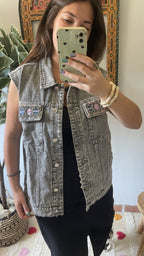 Veste Sans Manche - Denim Délavé