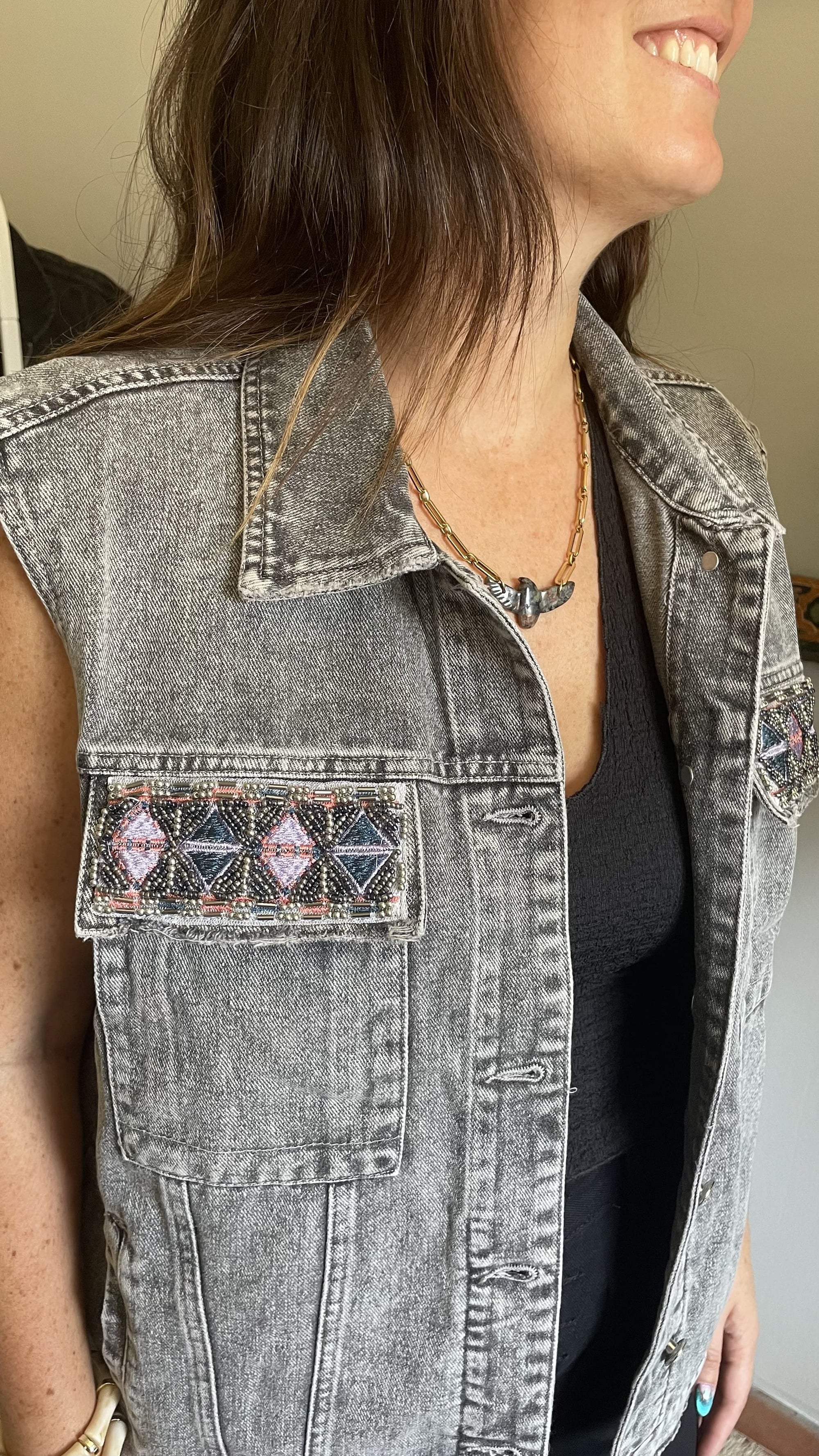 Veste Sans Manche - Denim Délavé