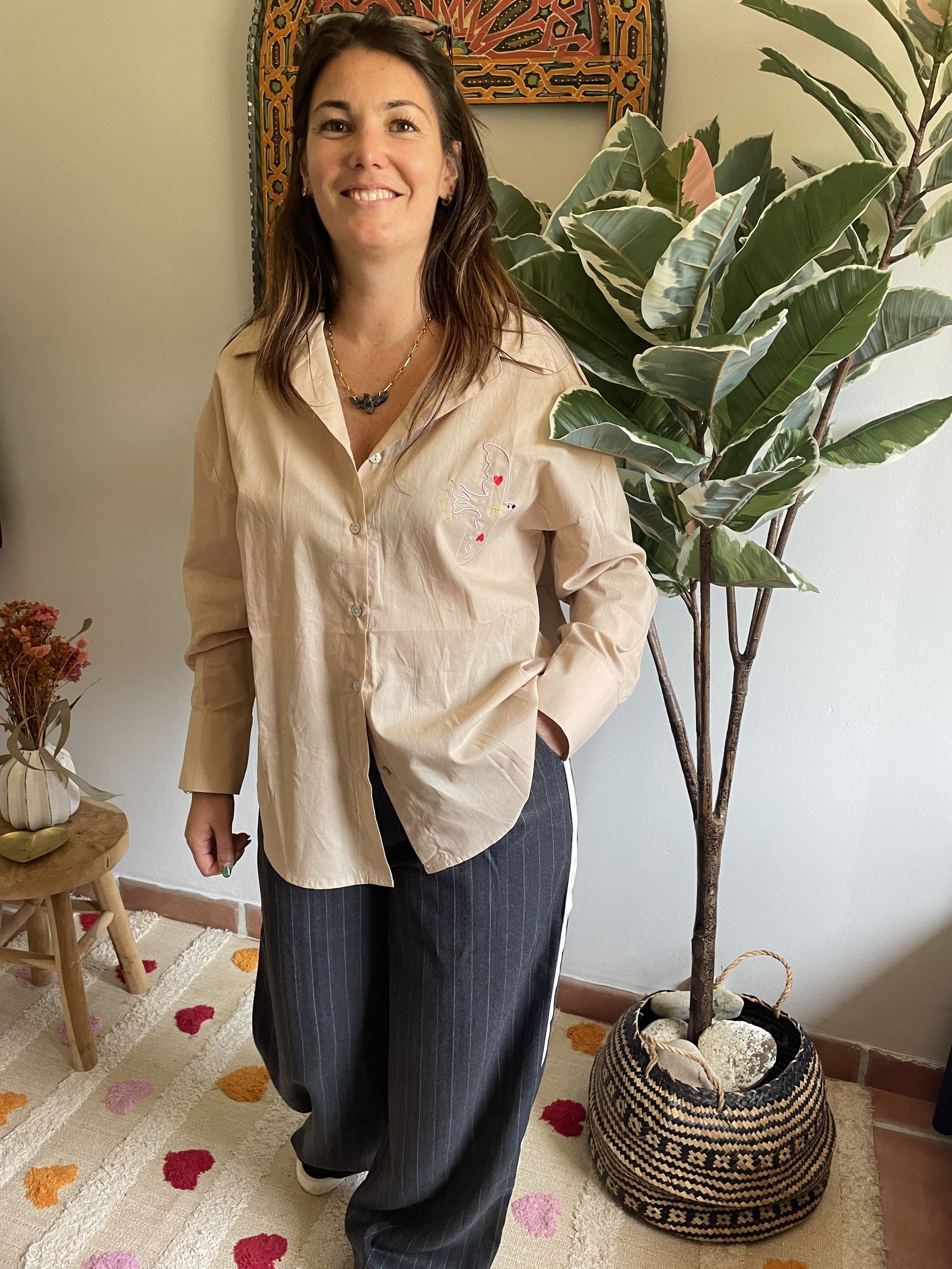Chemise - Beige & Broderie