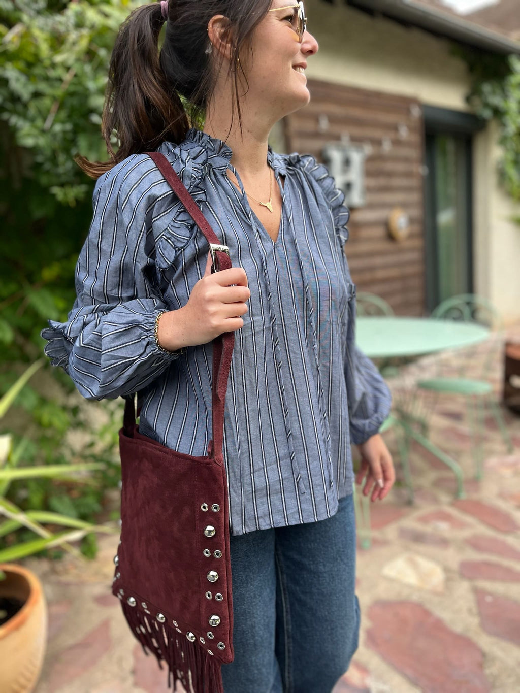 Sac Alba - En cuir Bordeaux