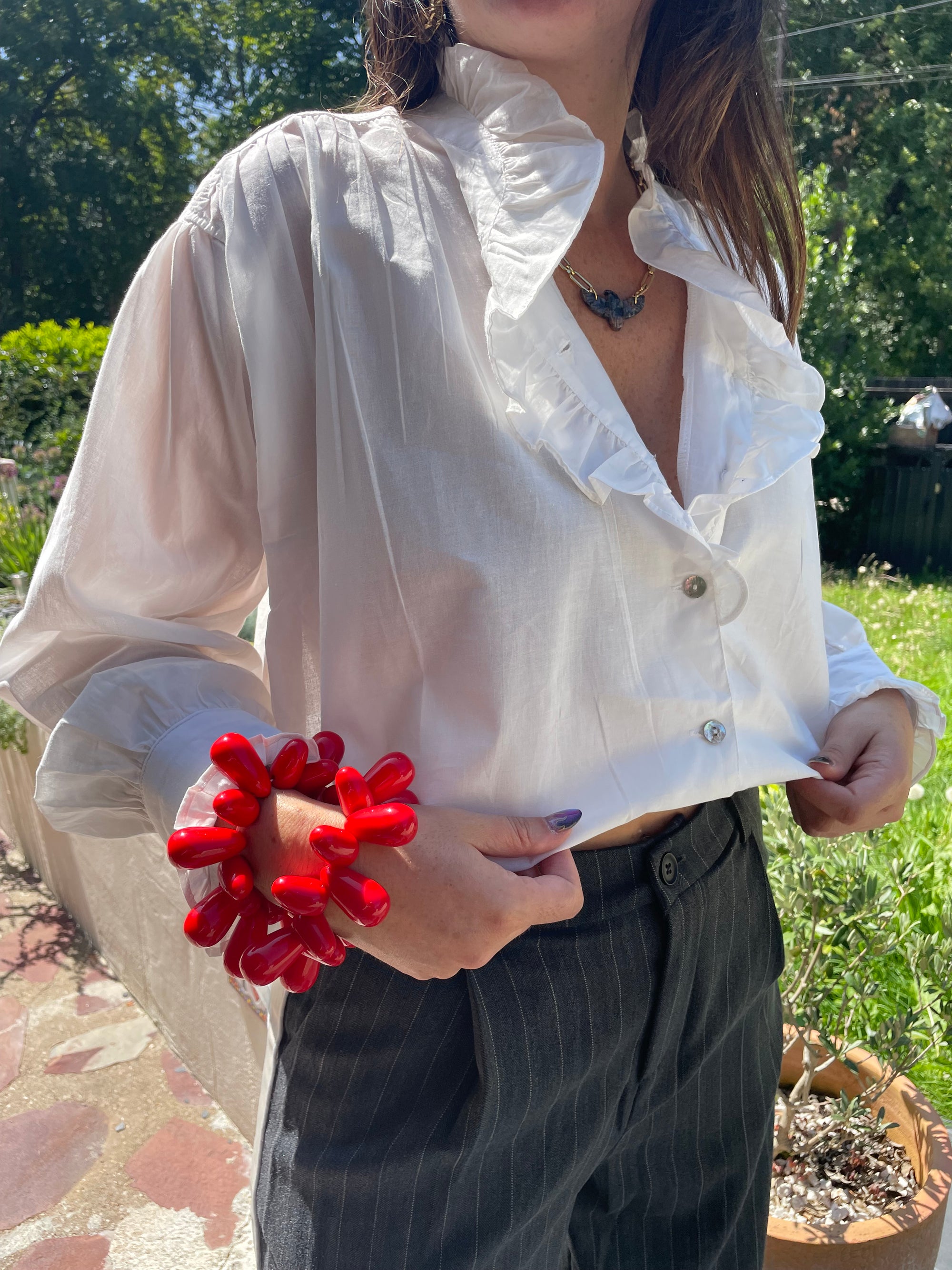 Chemise - Blanche Col Montant