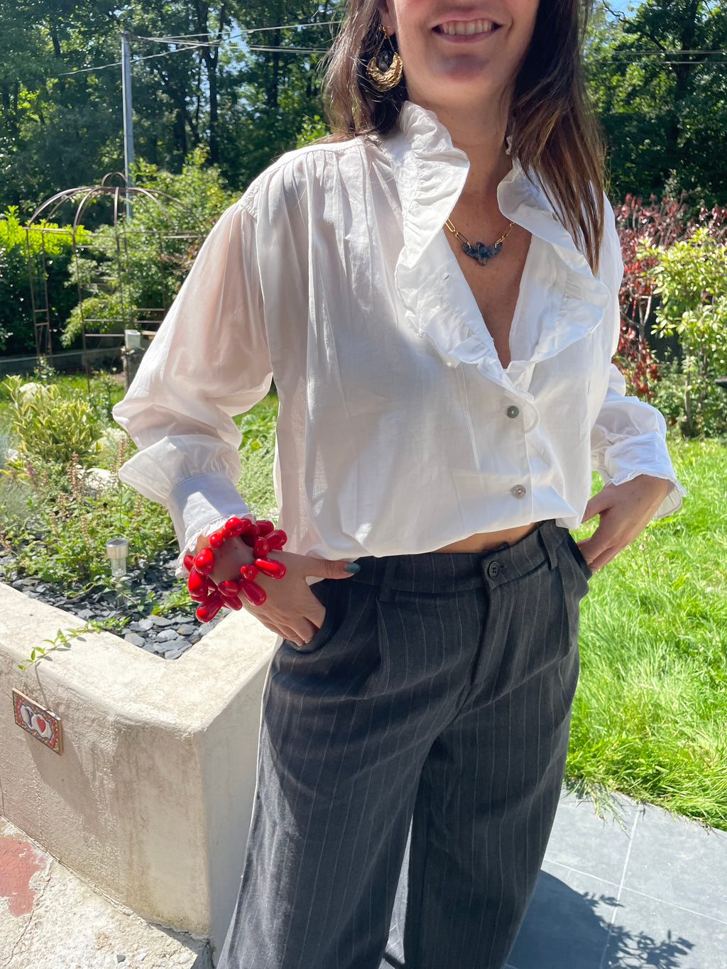 Chemise - Blanche Col Montant