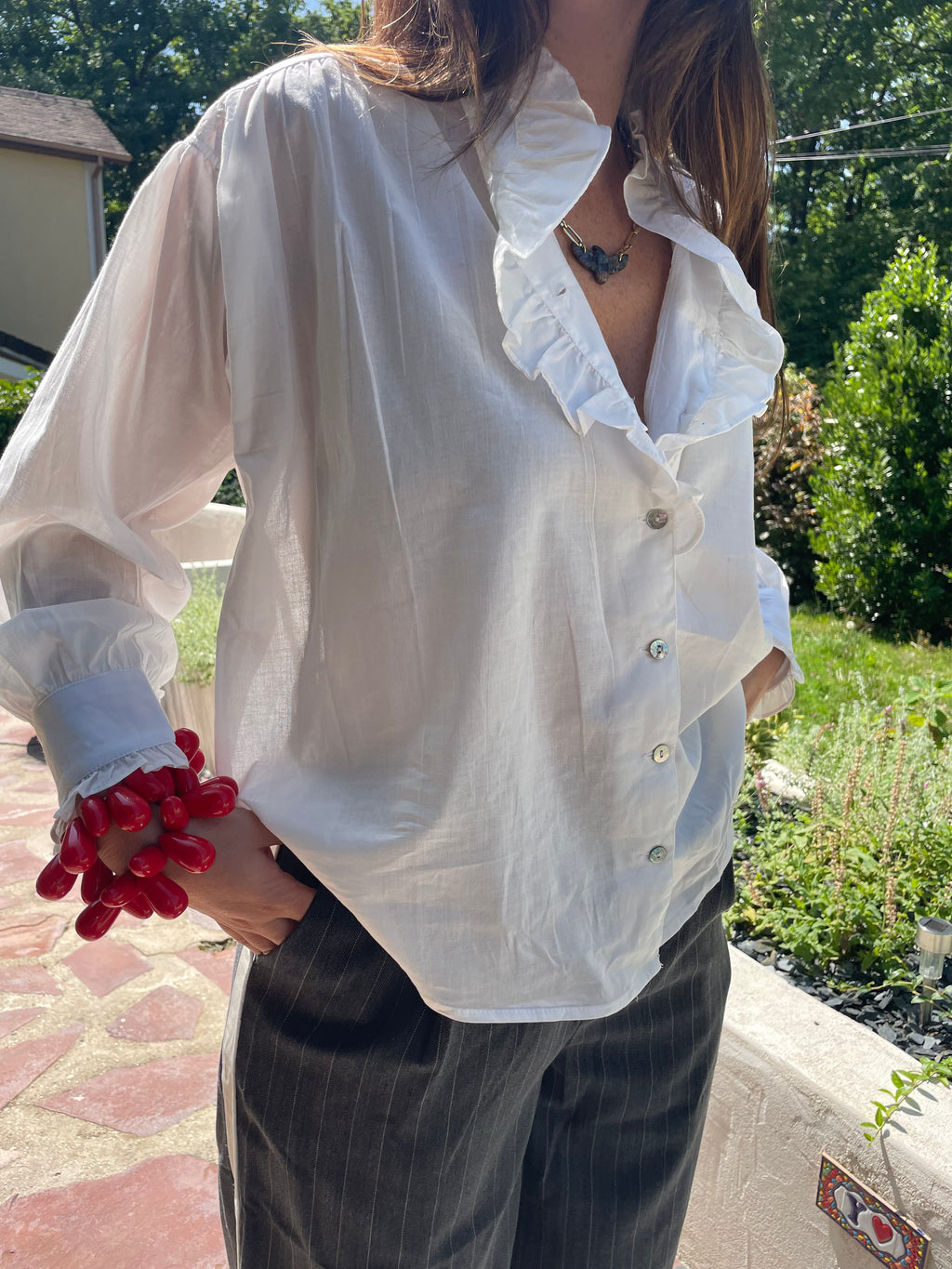 Chemise - Blanche Col Montant