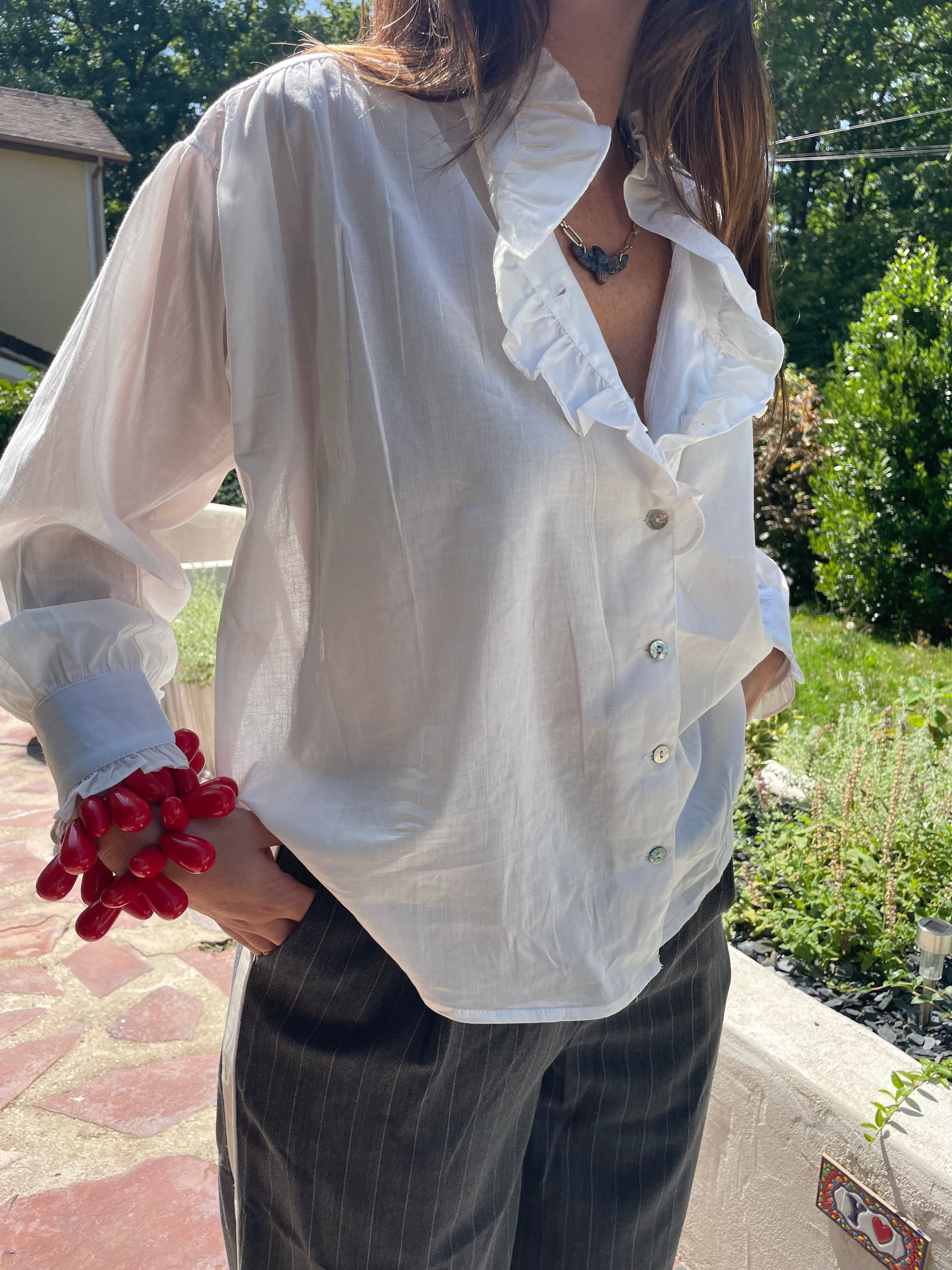 Chemise - Blanche Col Montant