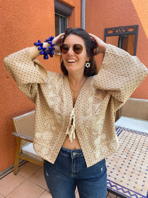 Blouse à Nœud Brodée