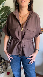 Chemisette avec zip - Marron