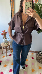 Chemisette avec zip - Marron