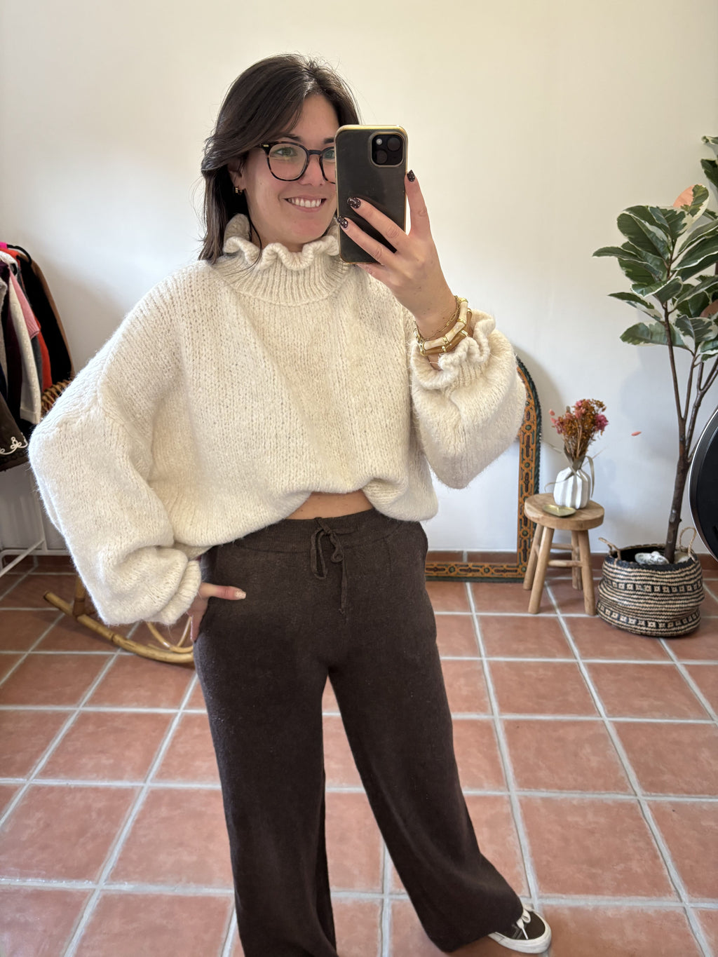 Pull collerette - Beige