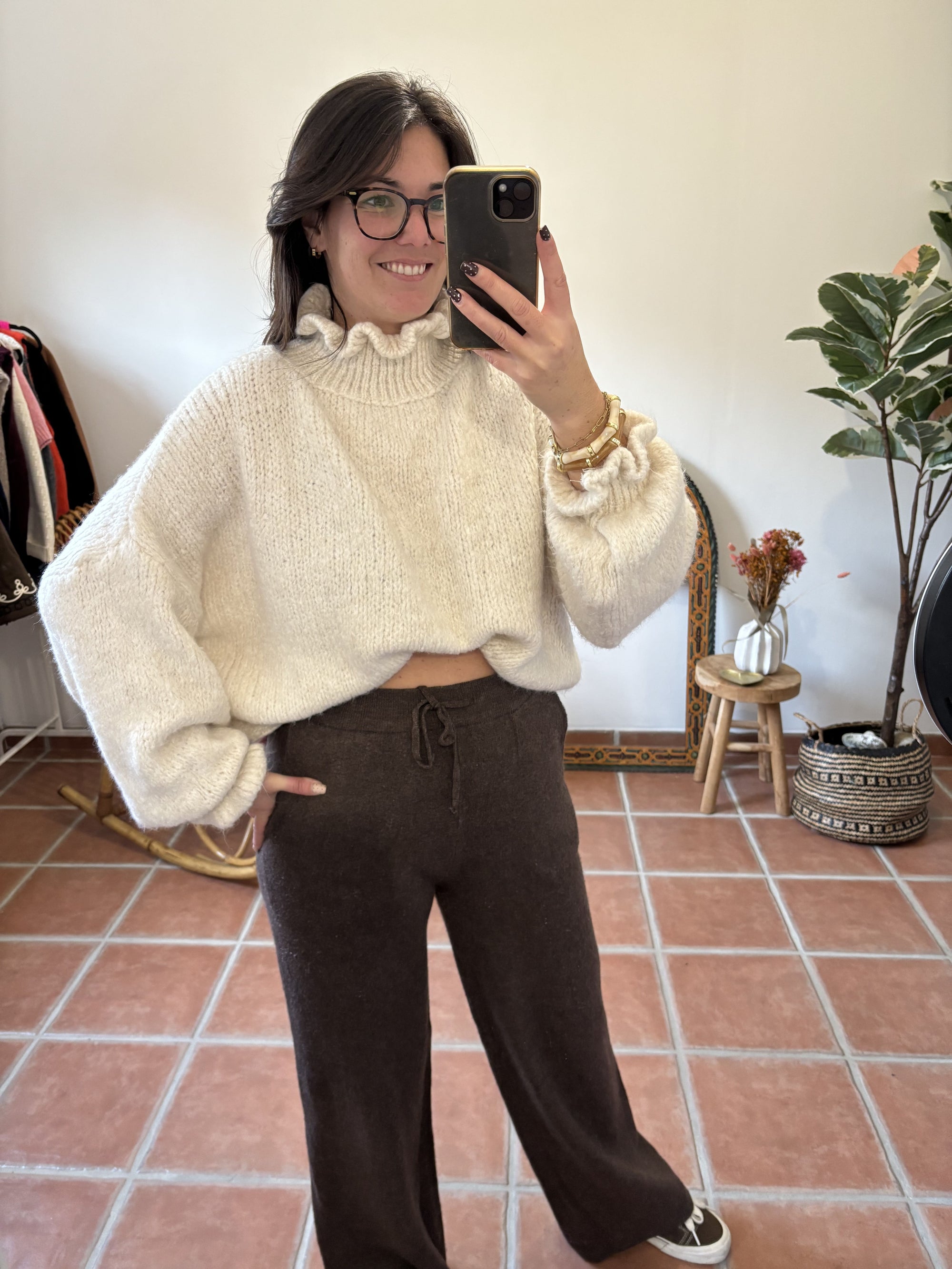 Pull collerette - Beige