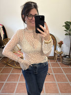 Top en dentelle - Beige