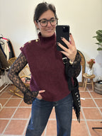 Top en dentelle - Noir