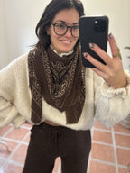Echarpe à motifs Bandana- Chocolat