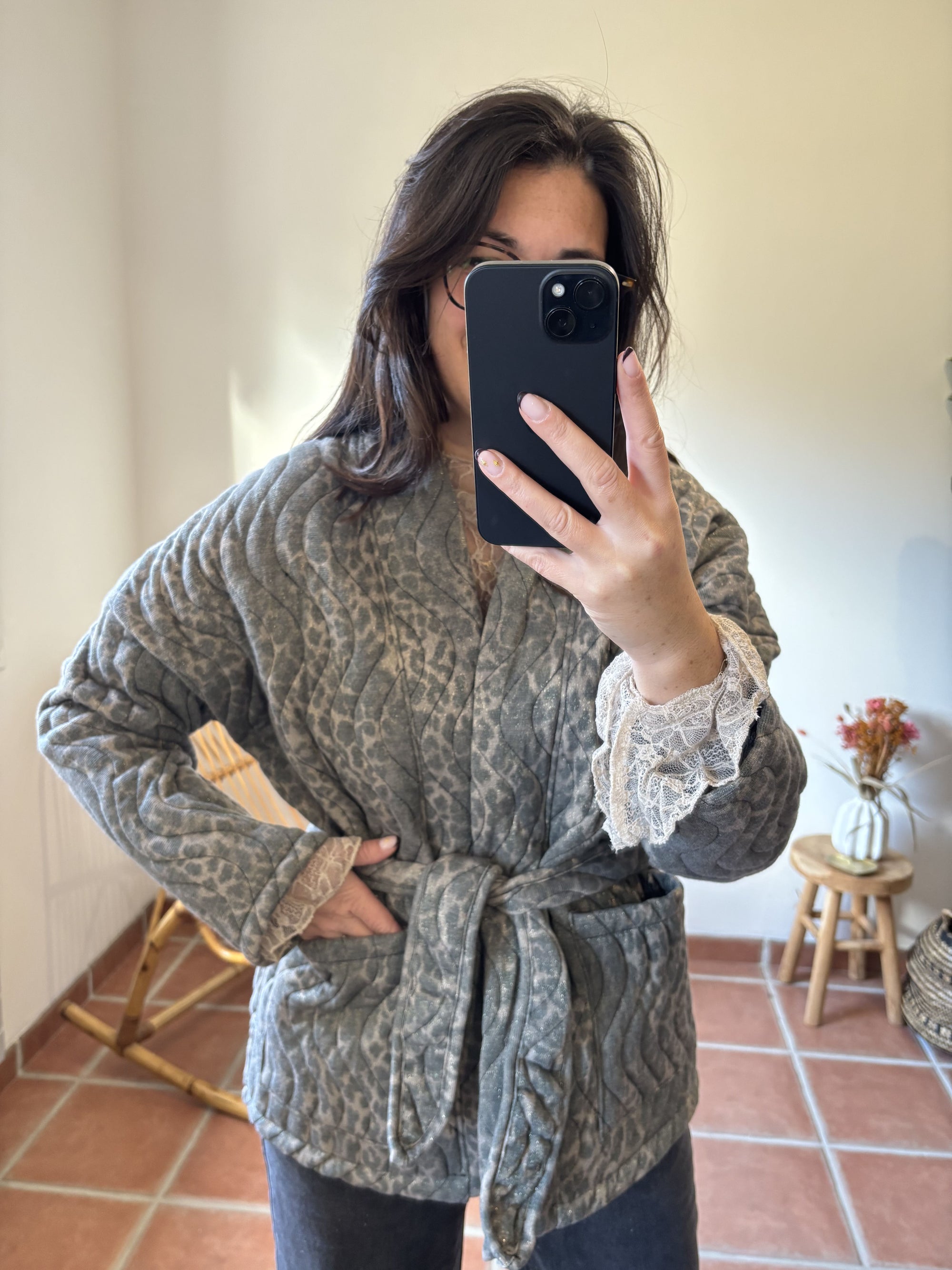 Veste matelassée léopard