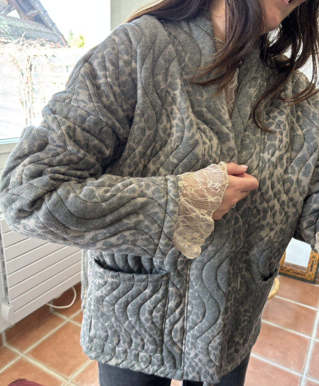 Veste matelassée léopard