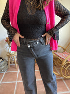 Jean asymétrique gris