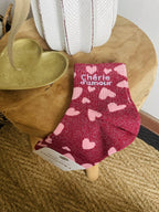 Chaussettes pailletées à message