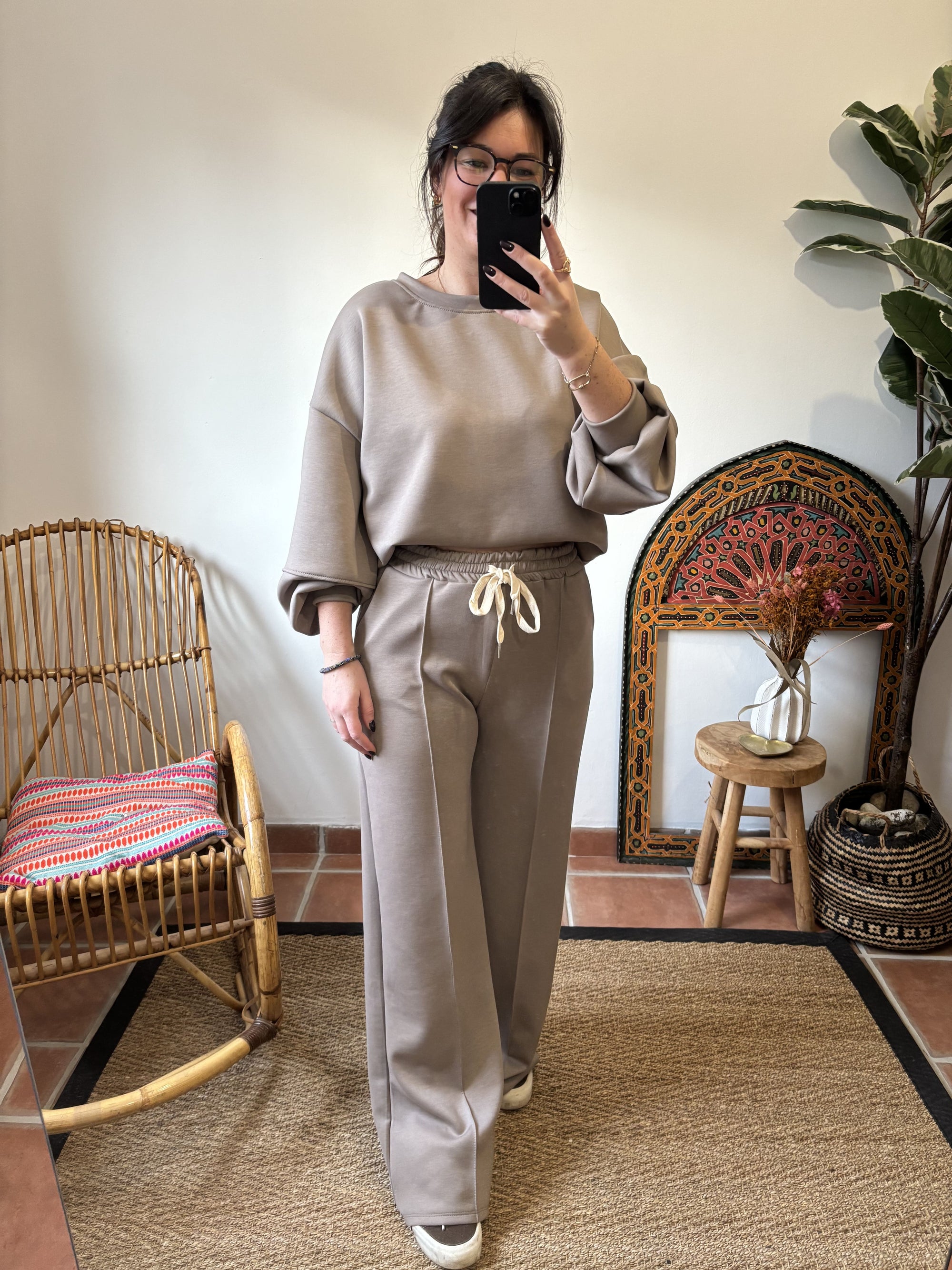 Ensemble de jogging- Crème