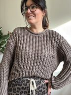 Pull en grosse maille - Marron