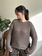 Pull en grosse maille - Marron