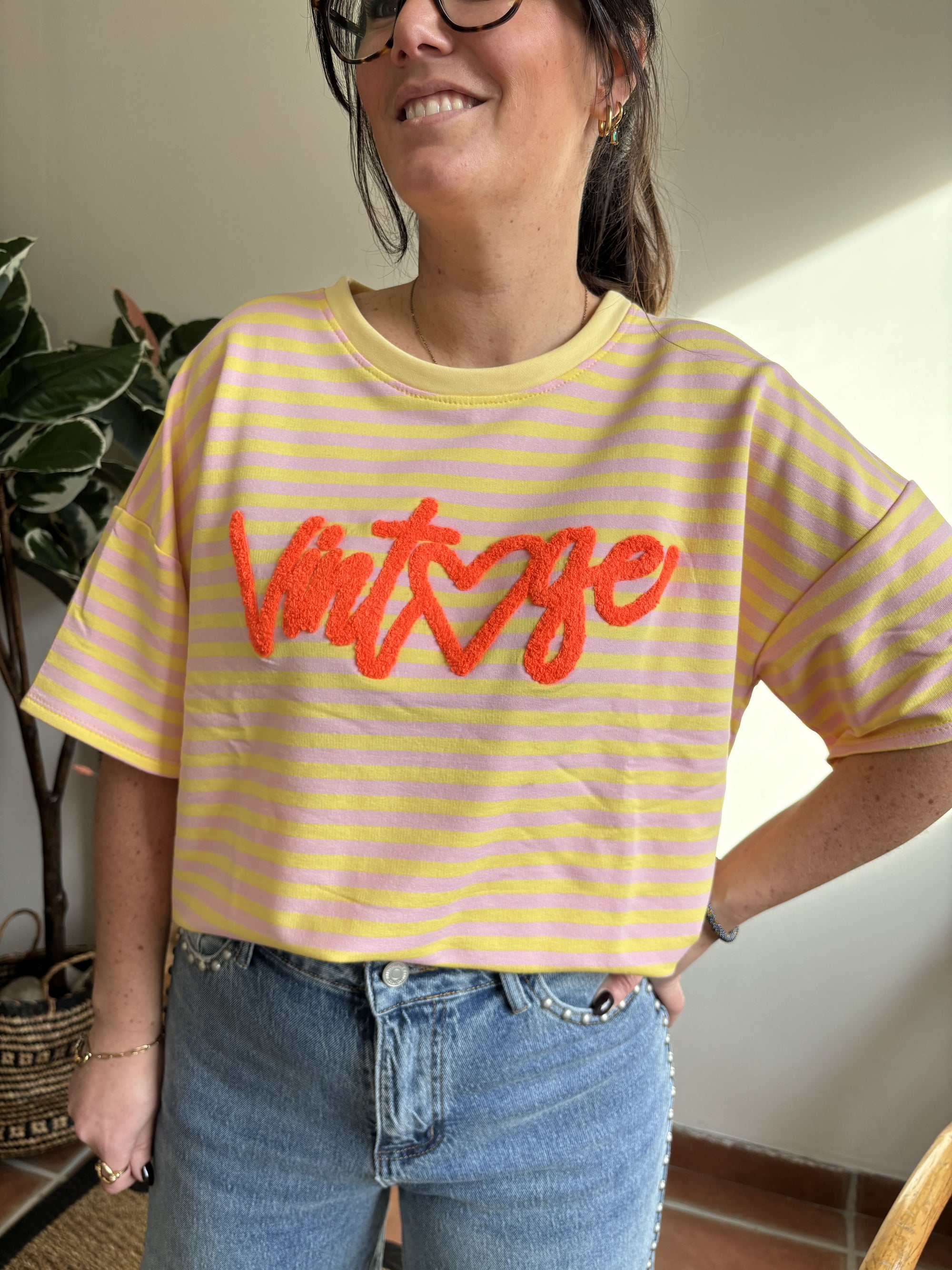 T-shirt Vintage à rayures