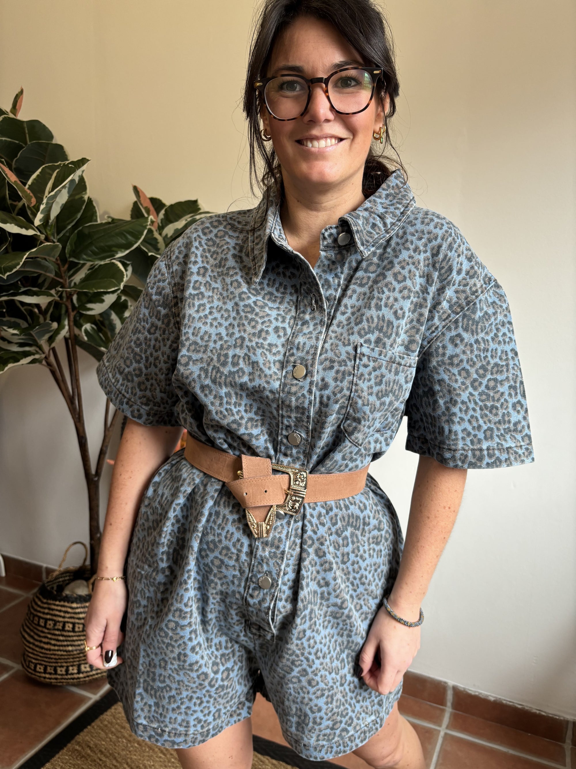 Combinaison Short Léopard