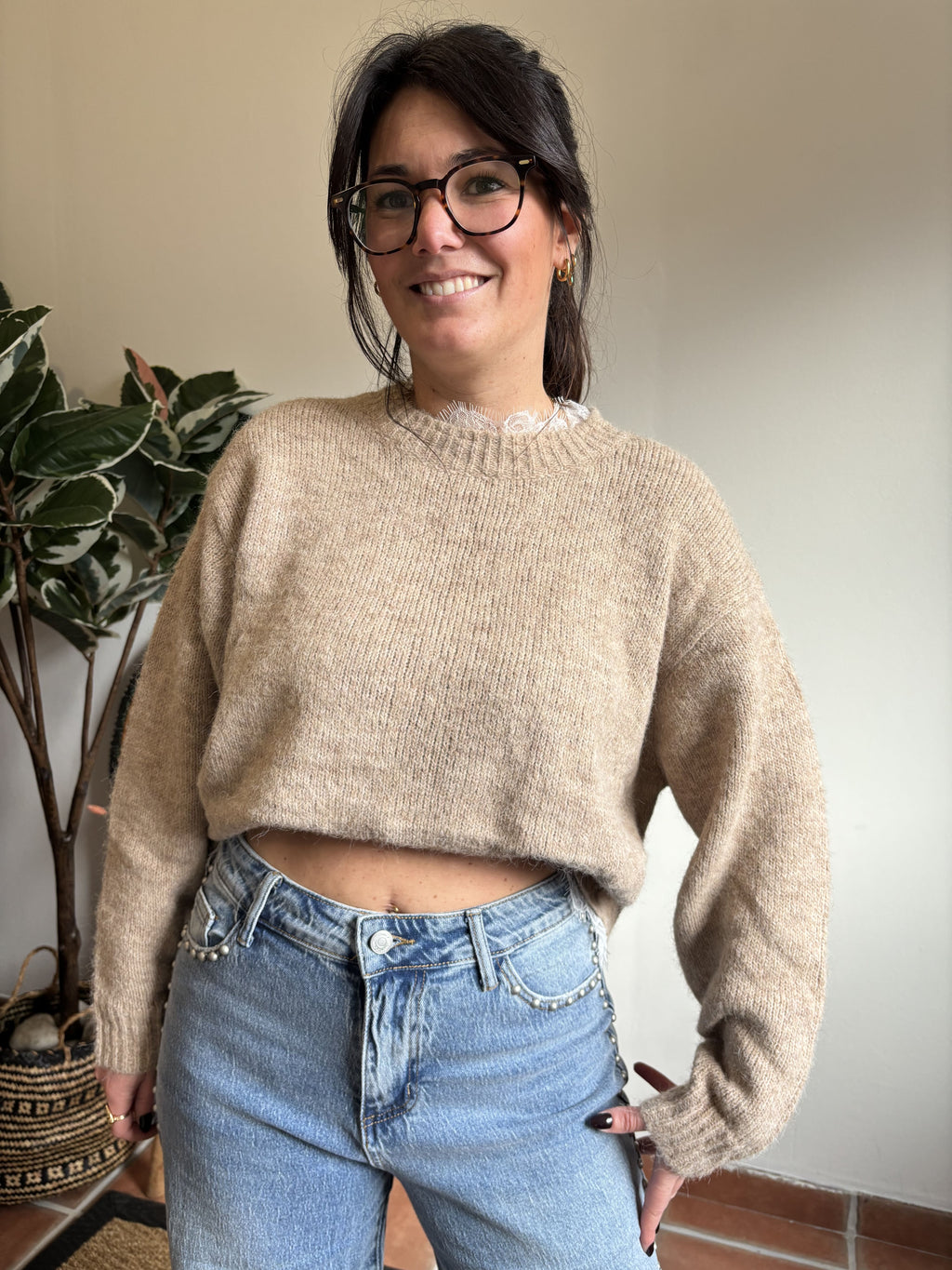 Pull Camel Dentelle