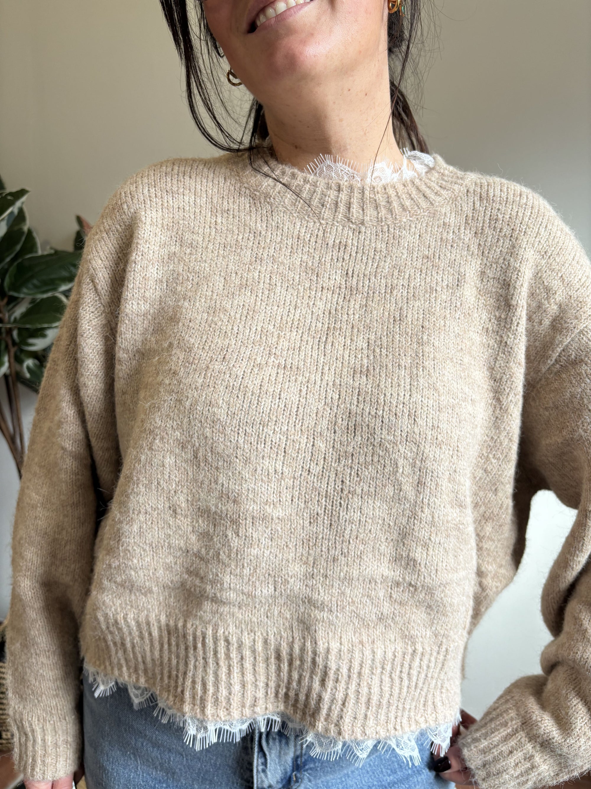 Pull Camel Dentelle