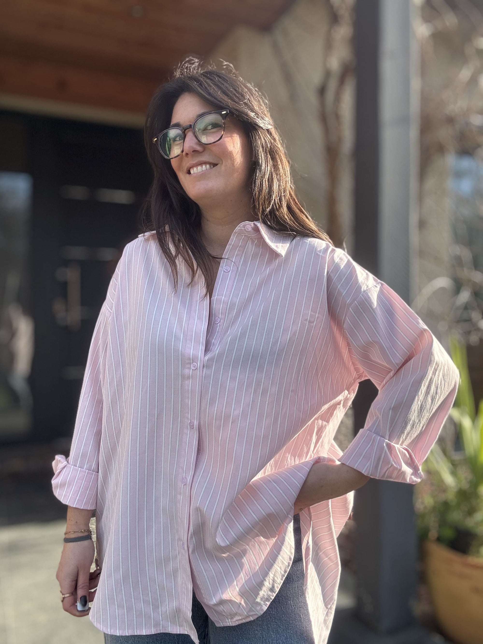 Chemise Rose Rayée - Love