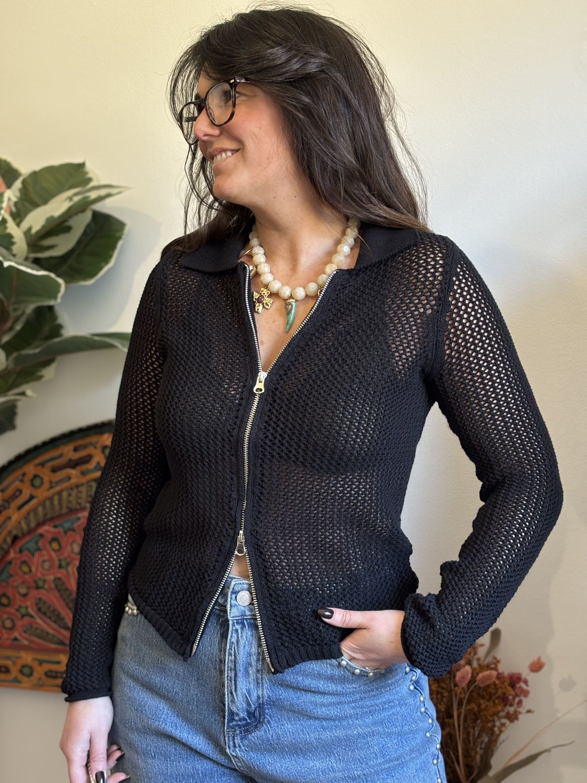 Gilet ajouré - Noir