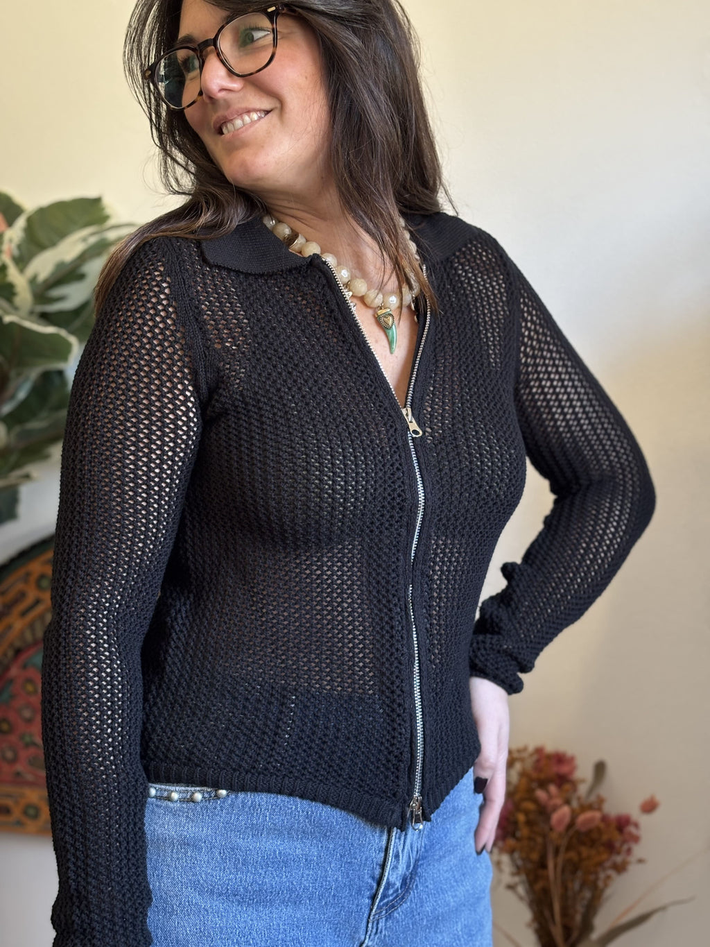 Gilet ajouré - Noir