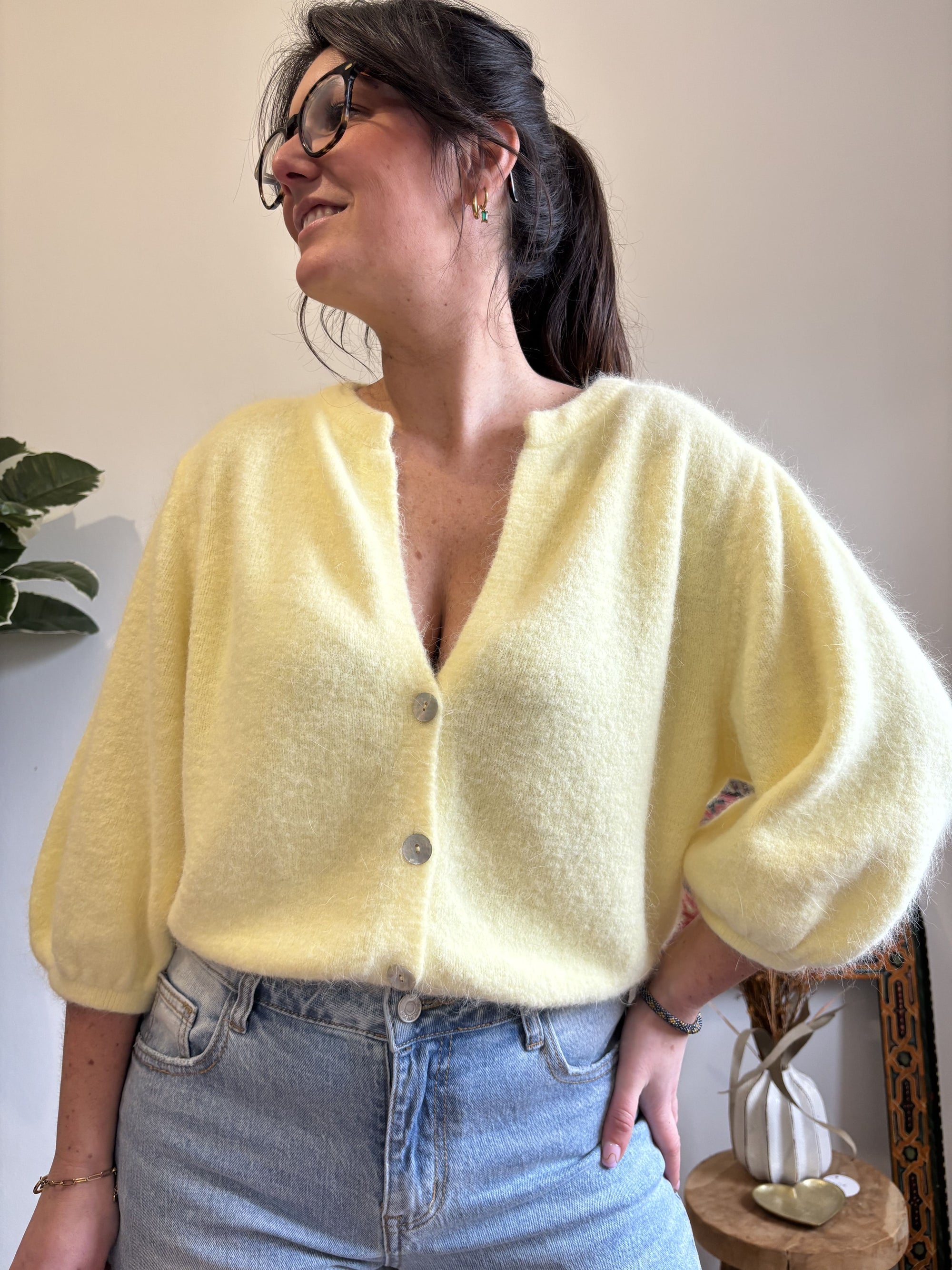 Gilet en maille - Jaune