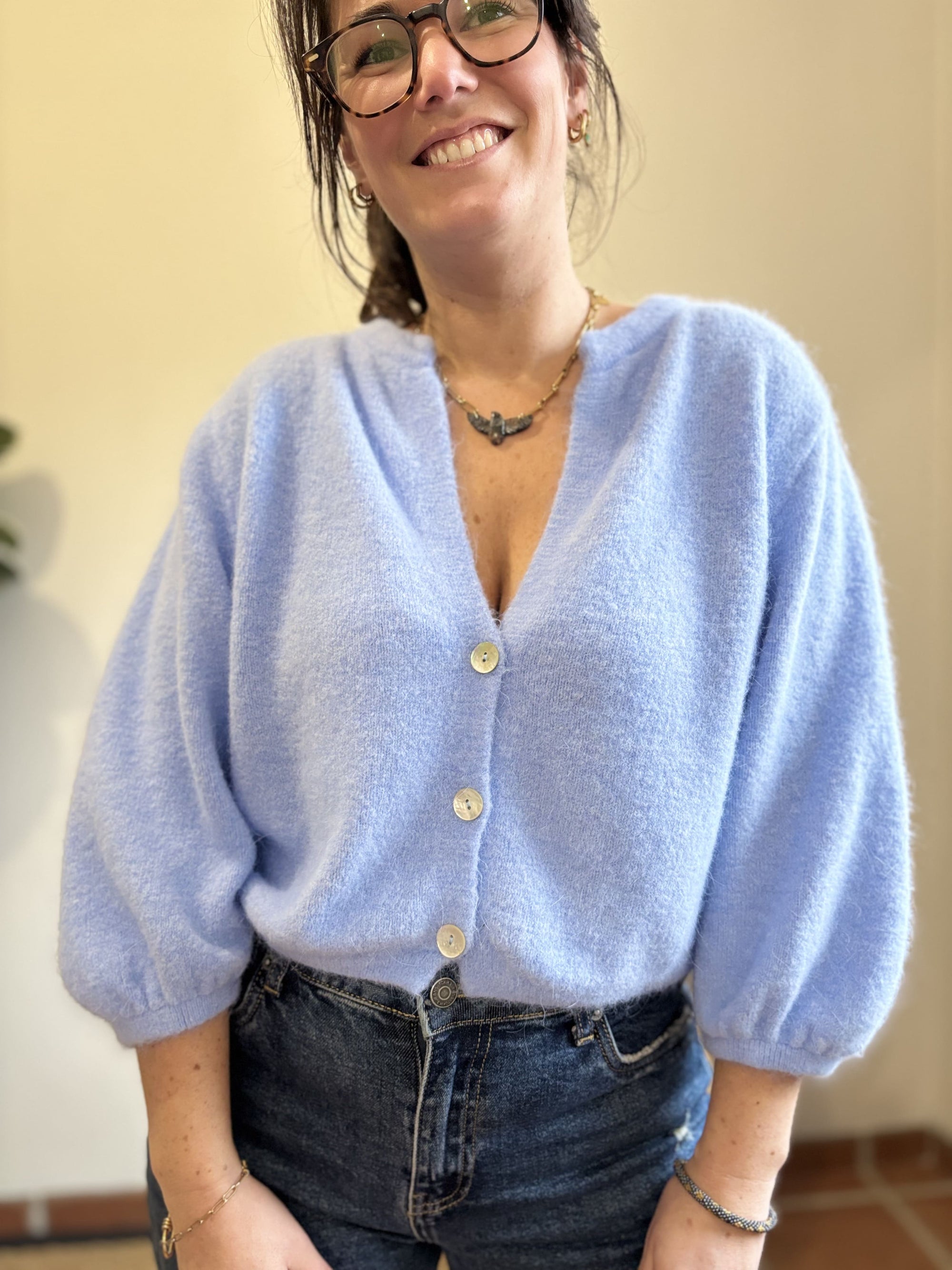 Gilet en maille - Bleu