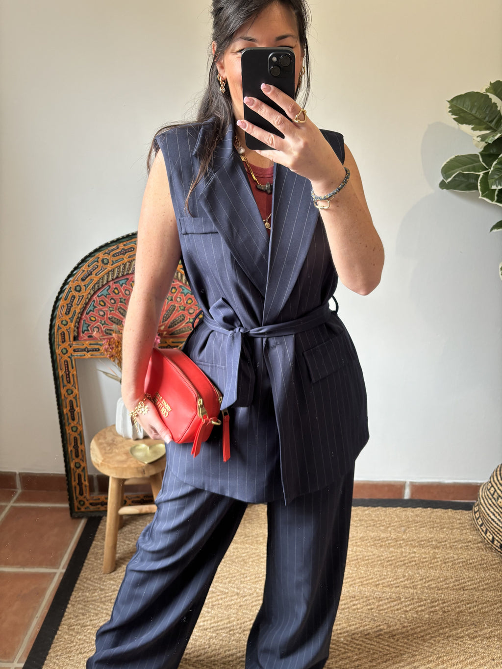 Tailleur Bleu à rayures