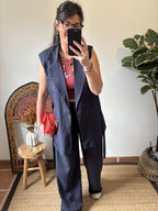 Tailleur Bleu à rayures