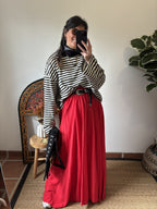 Jupe longue boho - Rouge