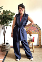 Tailleur Bleu à rayures